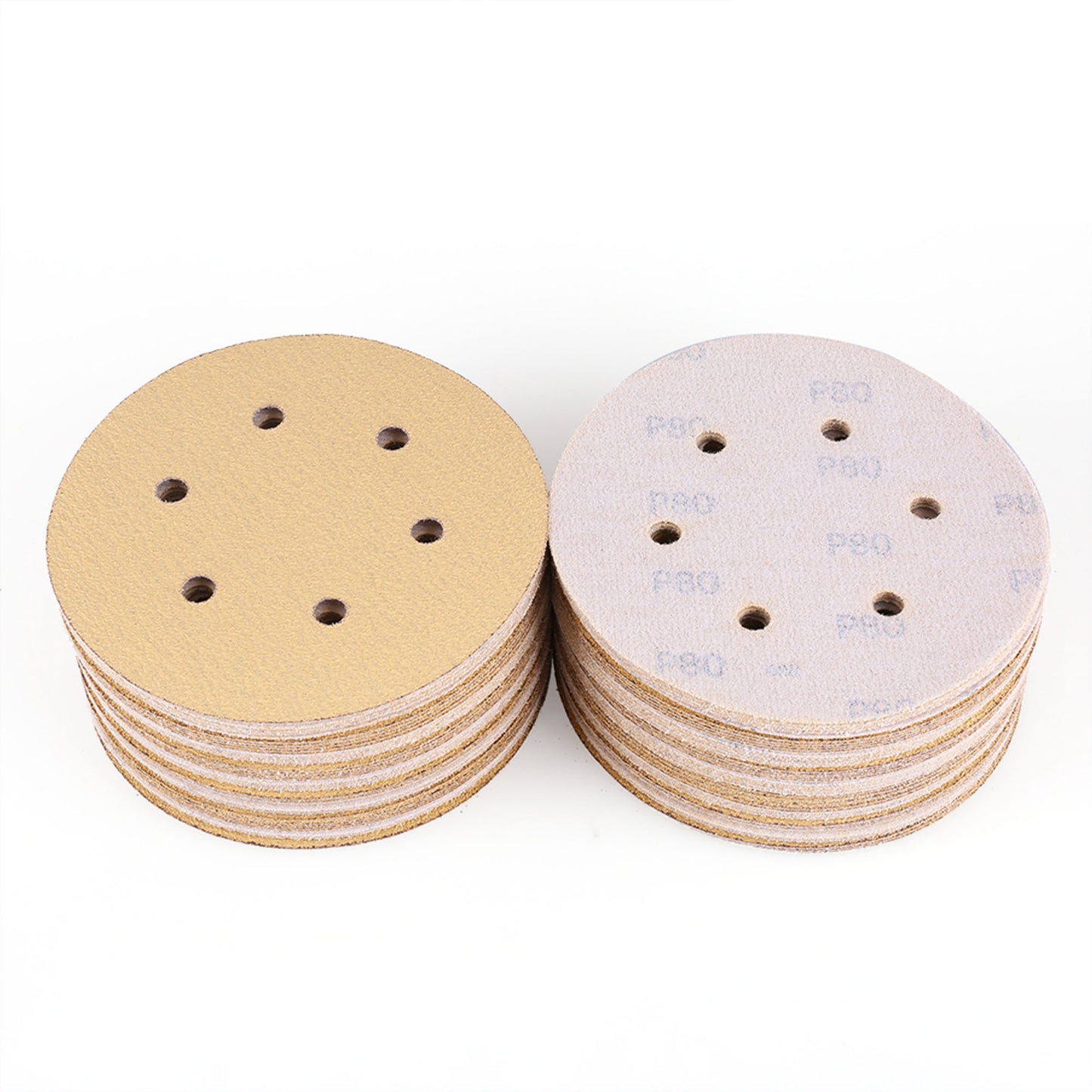 LotFancy 6 Inch 6 Hole Sanding Discs, 100Pcs Sandpaper Assortment - Random Orbital Sander Pad, Hook and Loop Sand Paper