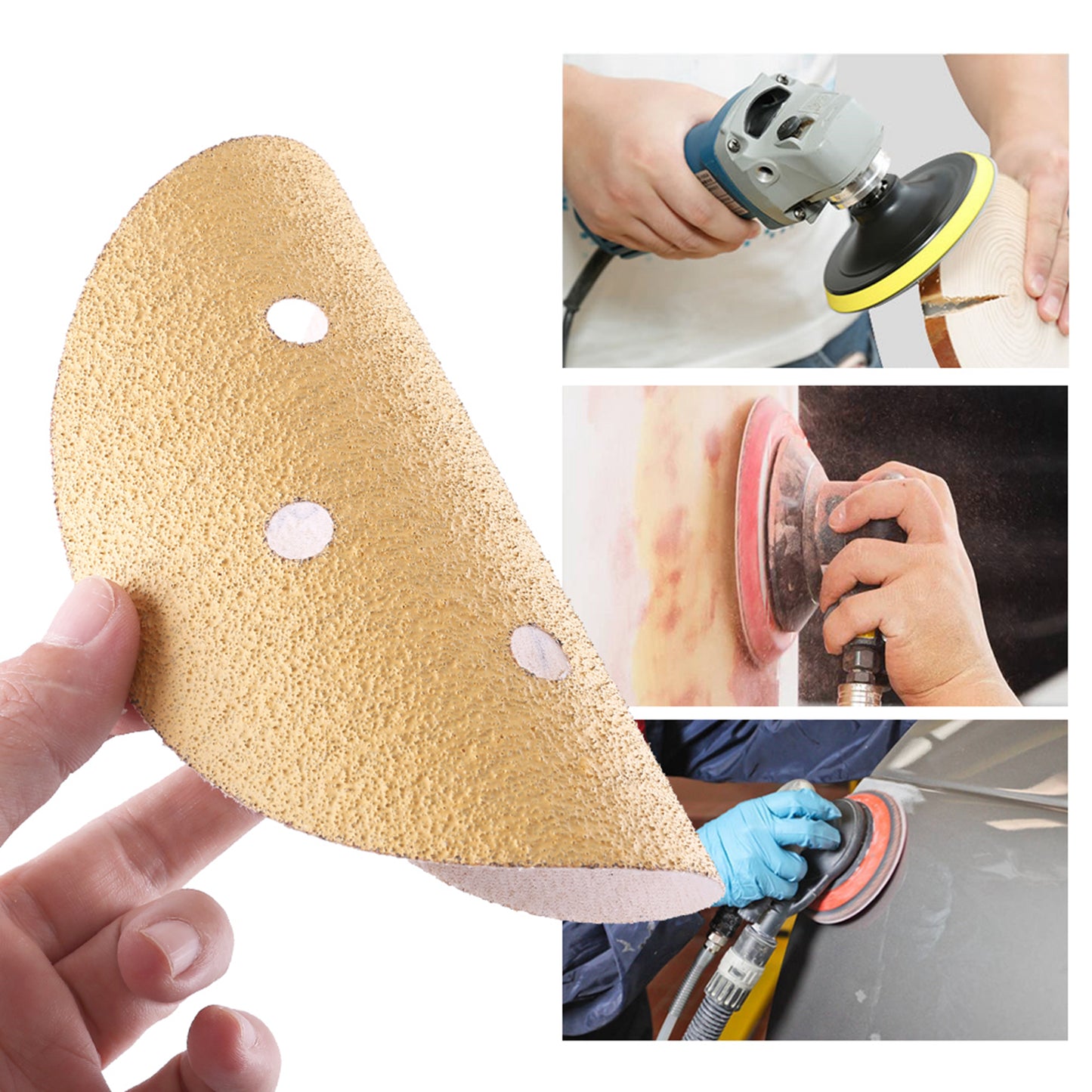 LotFancy 6 Inch 6 Hole Sanding Discs, 100Pcs Sandpaper Assortment - Random Orbital Sander Pad, Hook and Loop Sand Paper