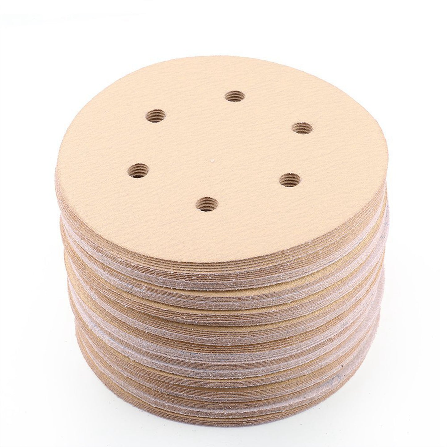 LotFancy 6 Inch 6 Hole Sanding Discs, 100Pcs Sandpaper Assortment - Random Orbital Sander Pad, Hook and Loop Sand Paper