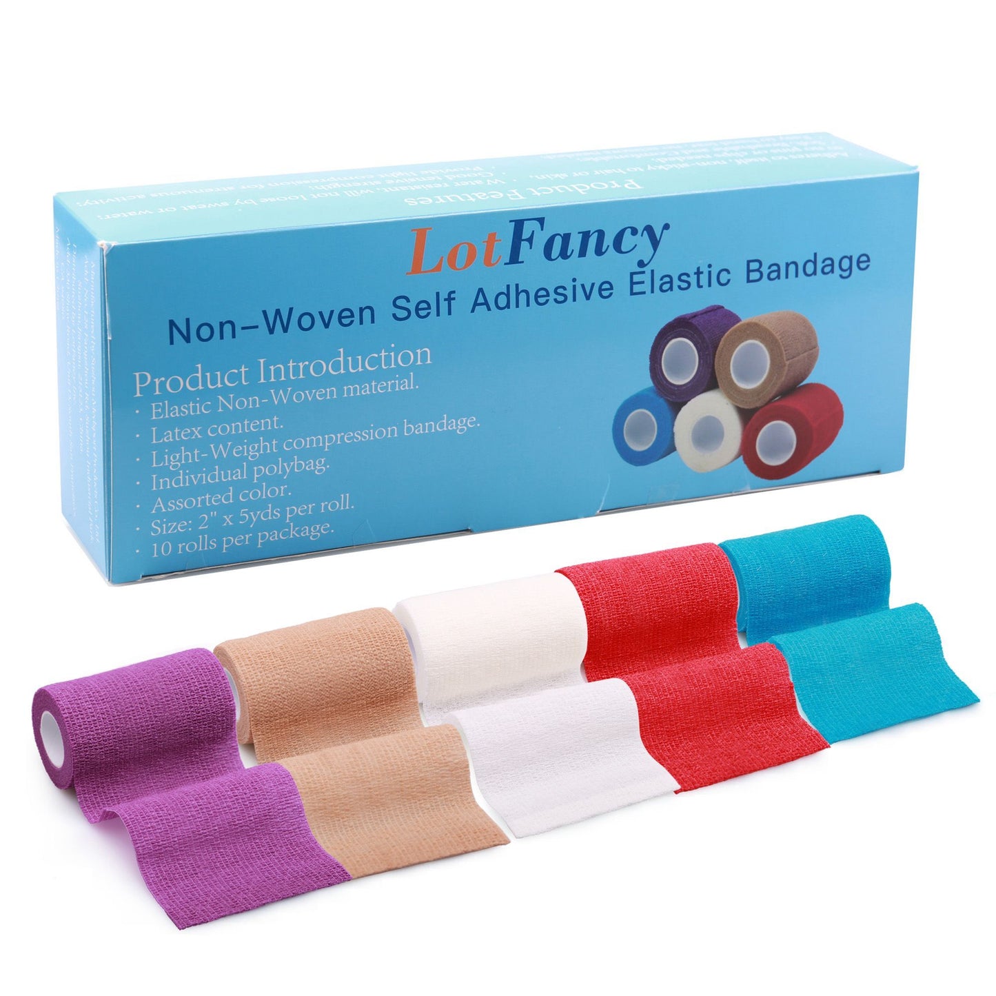 LotFancy Self Adhesive Bandage Wrap, Breathable Sports Tape, First Aid Medical Tape