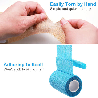 LotFancy Self Adhesive Bandage Wrap, Breathable Sports Tape, First Aid Medical Tape