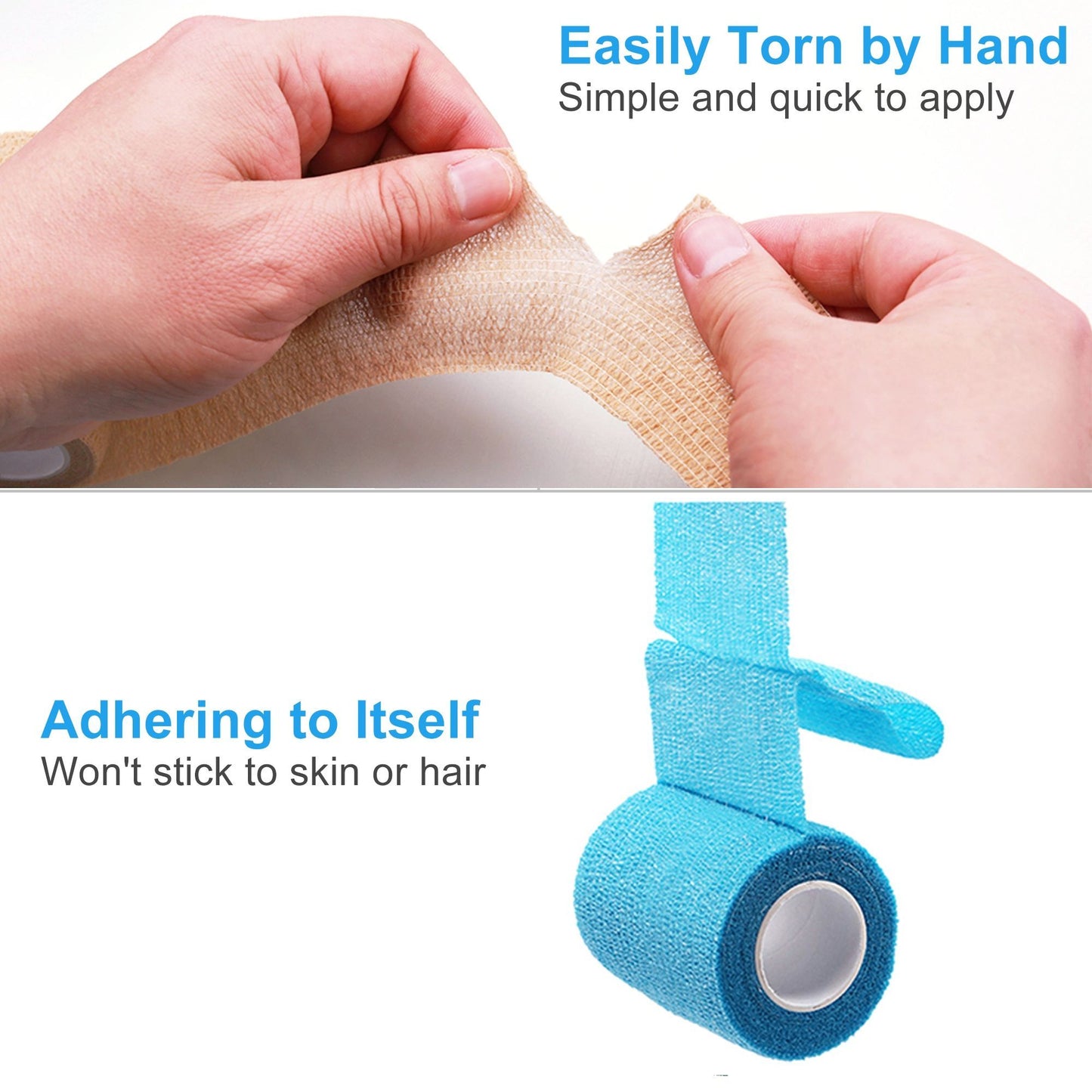 LotFancy Self Adhesive Bandage Wrap, Breathable Sports Tape, First Aid Medical Tape