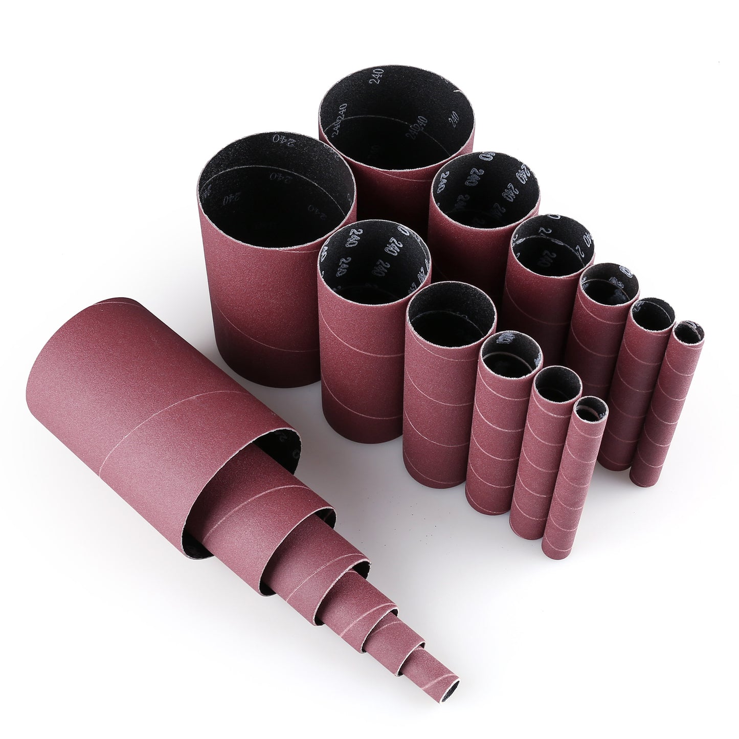 LotFancy Aluminum Oxide Abrasive Spindle Sanding Sleeves