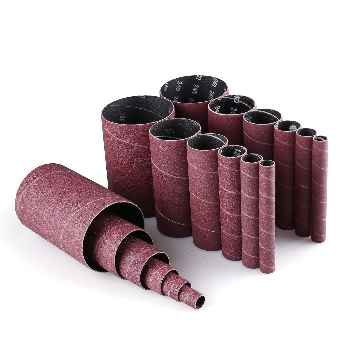 LotFancy Aluminum Oxide Abrasive Spindle Sanding Sleeves