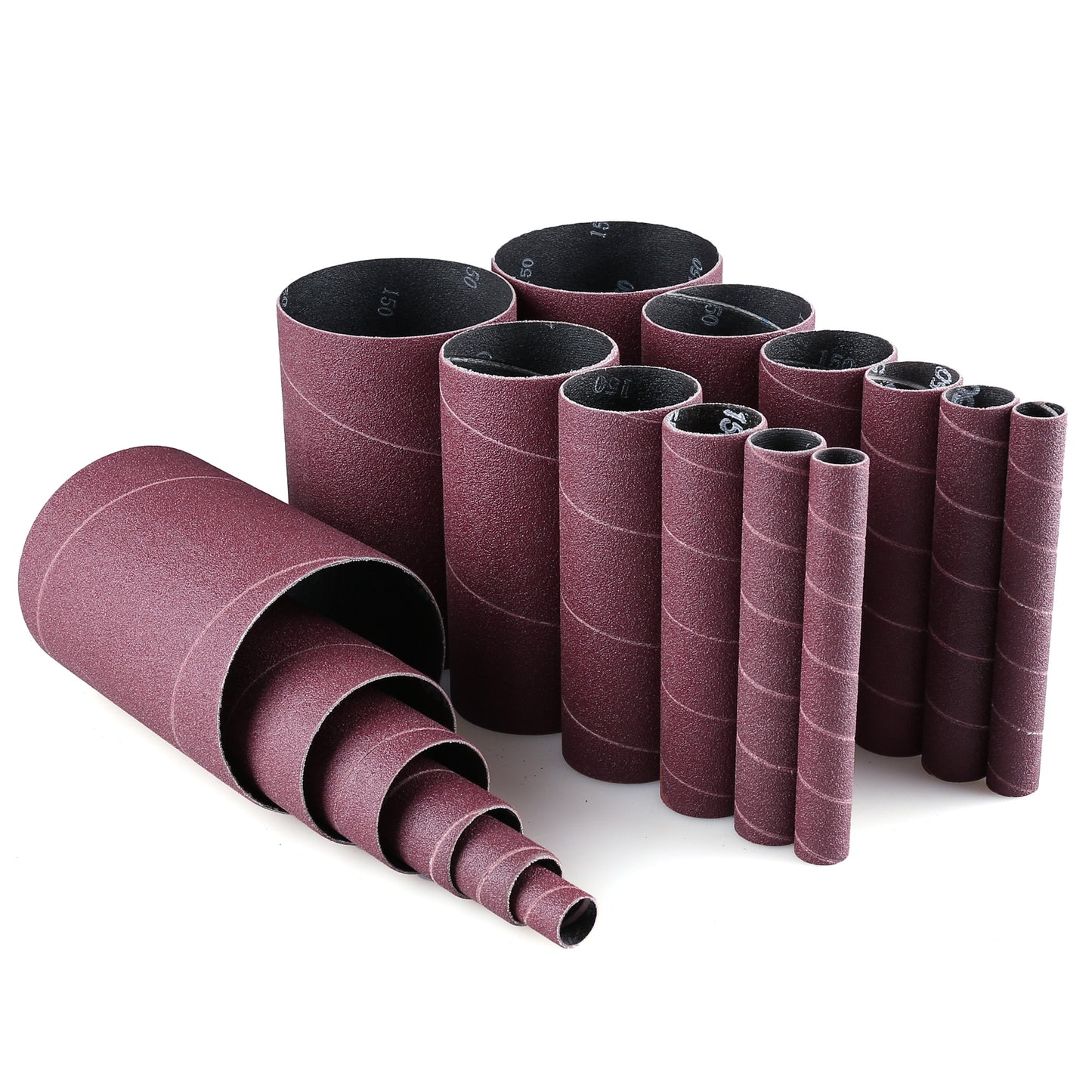 LotFancy Aluminum Oxide Abrasive Spindle Sanding Sleeves