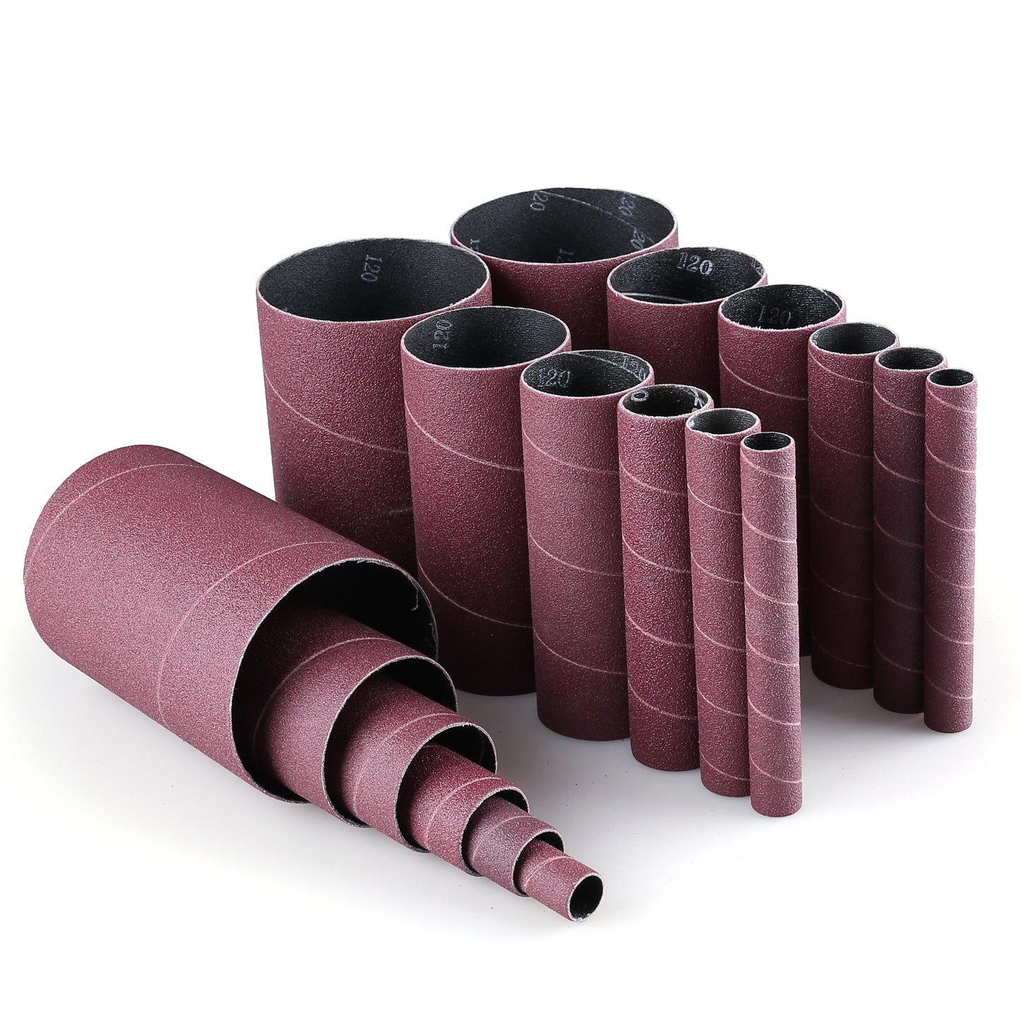 LotFancy Aluminum Oxide Abrasive Spindle Sanding Sleeves