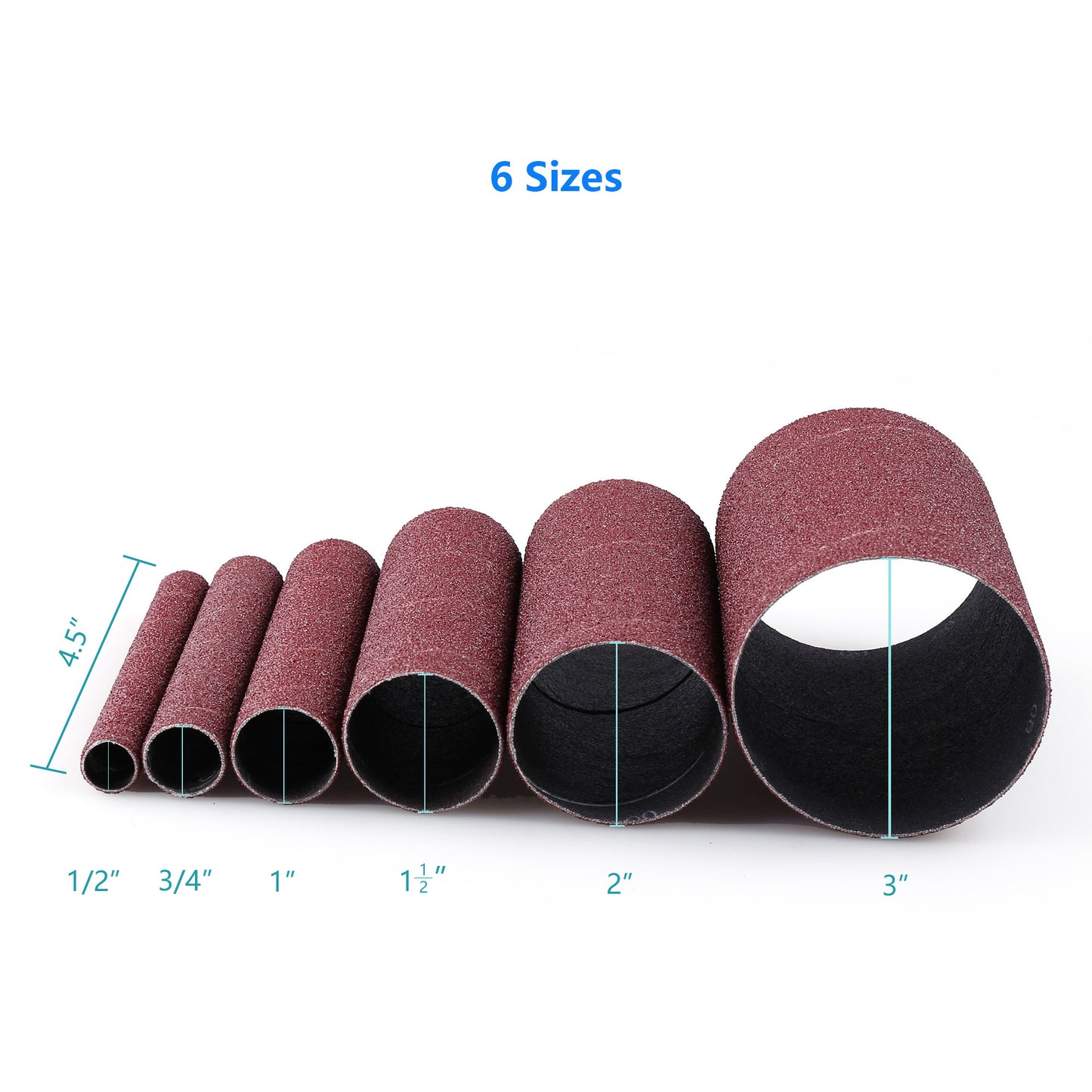 LotFancy Aluminum Oxide Abrasive Spindle Sanding Sleeves