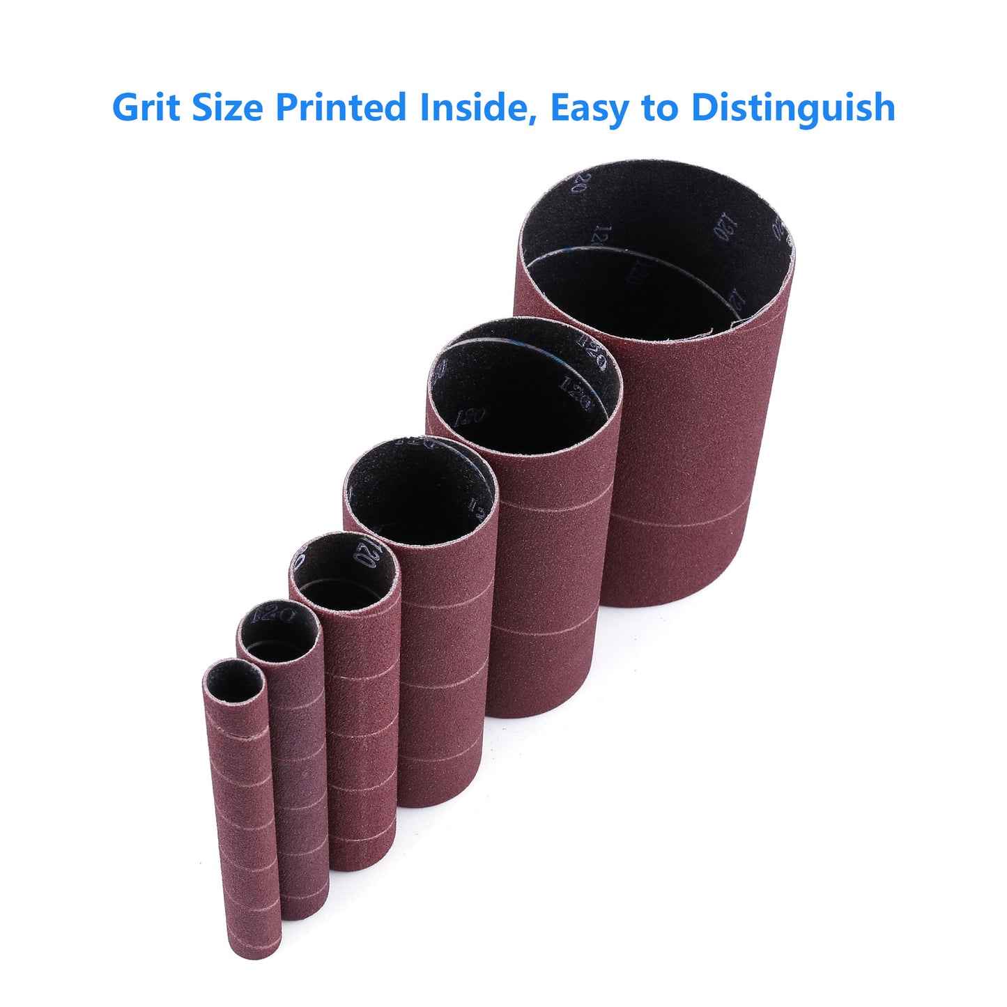 LotFancy Aluminum Oxide Abrasive Spindle Sanding Sleeves