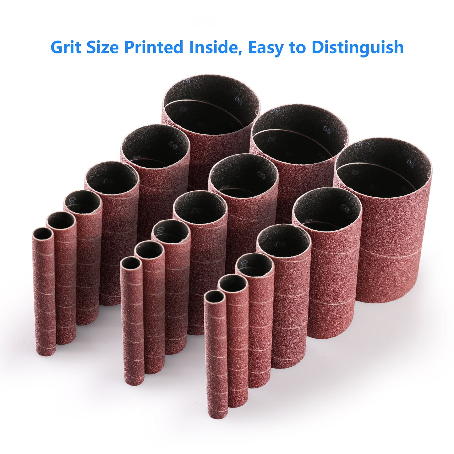 LotFancy Aluminum Oxide Abrasive Spindle Sanding Sleeves