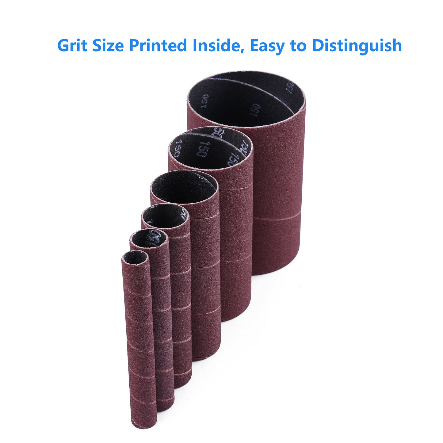 LotFancy Aluminum Oxide Abrasive Spindle Sanding Sleeves