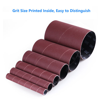 LotFancy Aluminum Oxide Abrasive Spindle Sanding Sleeves