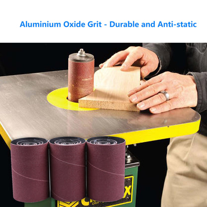 LotFancy Aluminum Oxide Abrasive Spindle Sanding Sleeves