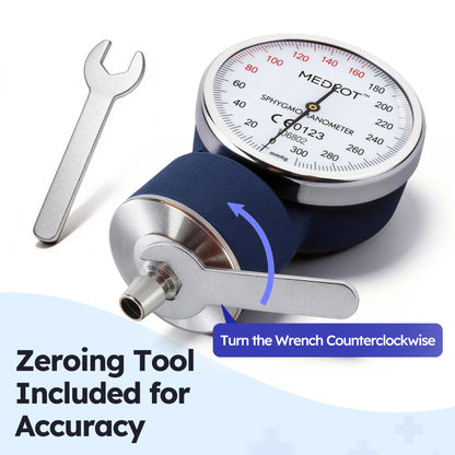 LotFancy Aneroid Sphygmomanometer, Manual Blood Pressure Cuff with D-Ring, BP Cuff 10"-16",Blue