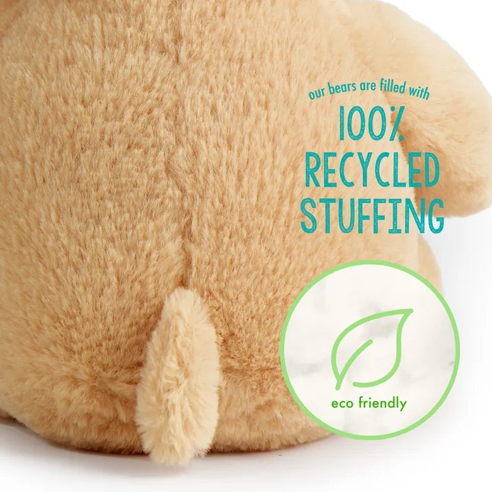 LotFancy Teddy Bear Stuffed Animals, Soft Plush Bear with Footprints, 10 in Plush Toy Gifts for Kids Girls