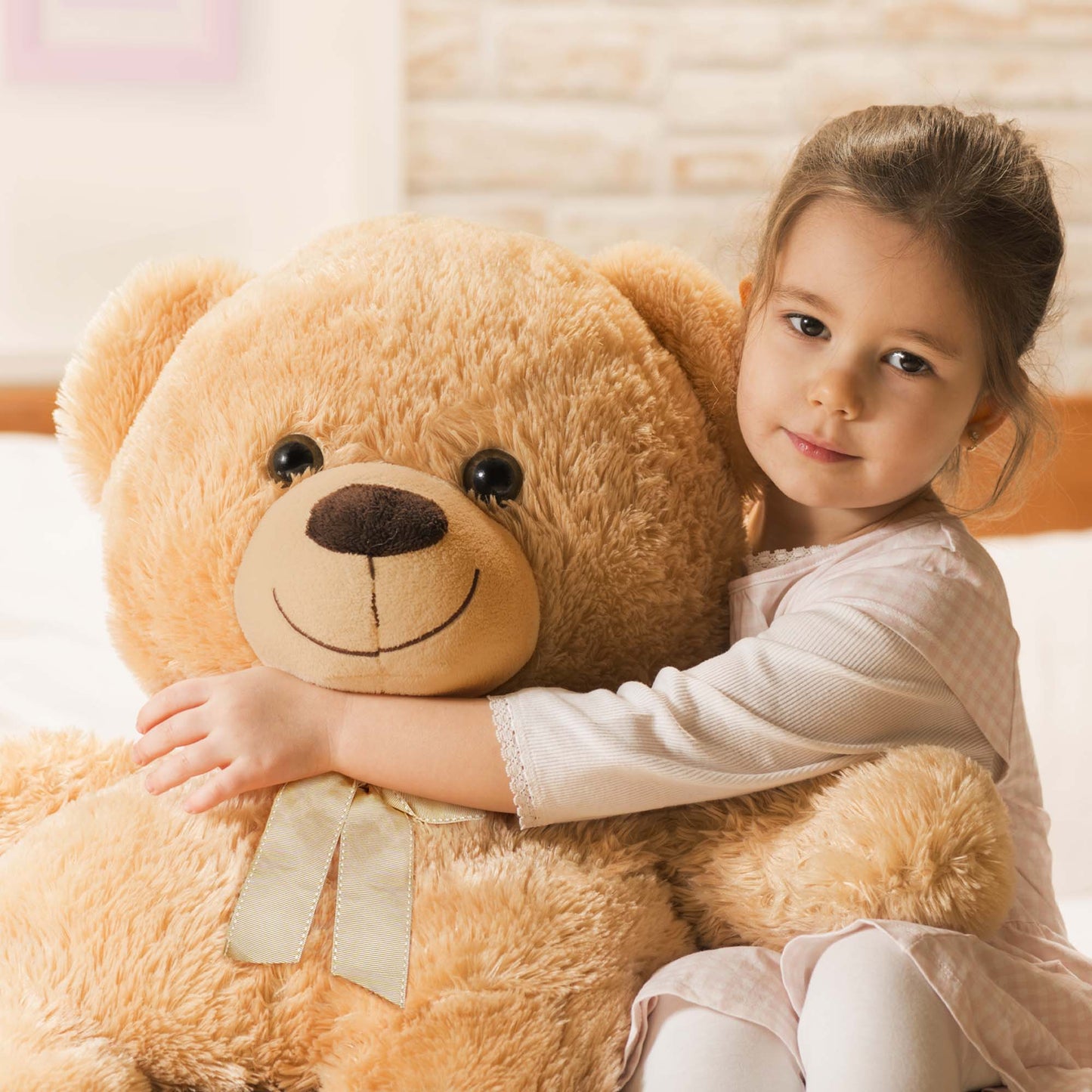 LotFancy Big Teddy Bear, 3 Feet Giant Teddy Bear Stuffed Animal, Large Bear Plush Toy with Big Footprints