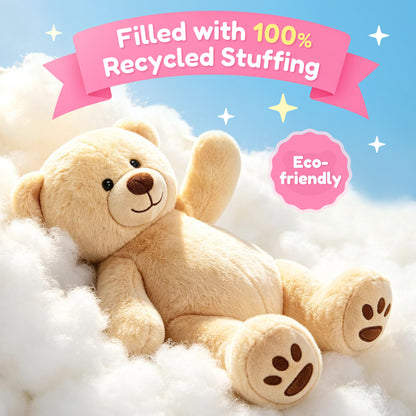 LotFancy Teddy Bear Stuffed Animals, Soft Plush Bear with Footprints, 10 in Plush Toy Gifts for Kids Girls