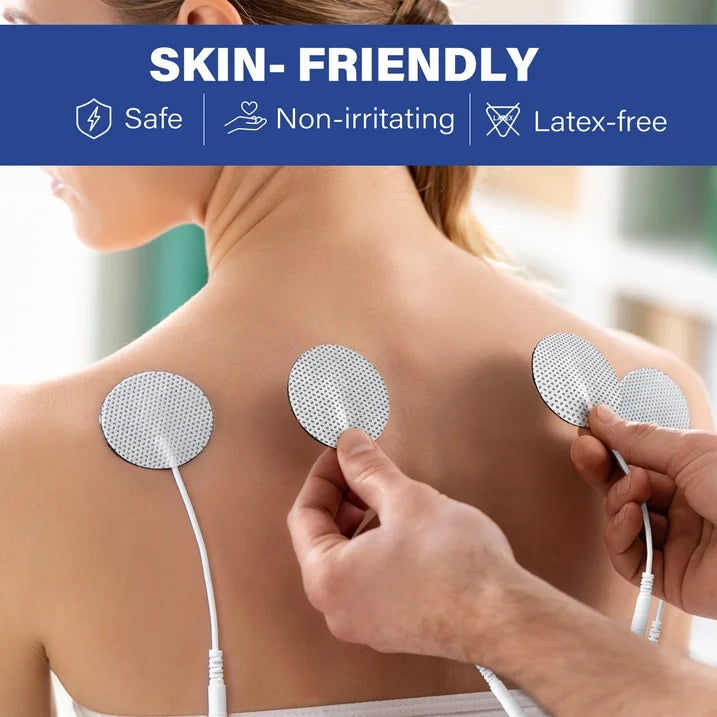 LotFancy TENS Unit Electrode Pads, 40Pcs 1.25" Round Reusable Electrodes Pads for EMS Muscle Stimulator