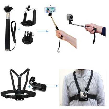 LotFancy Camera Accessories Kit Bundle Attachments for Gopro Hero 9 8 7 6 5 4 3 2 1 3+ Max , Fusion, Insta360, DJI Osmo