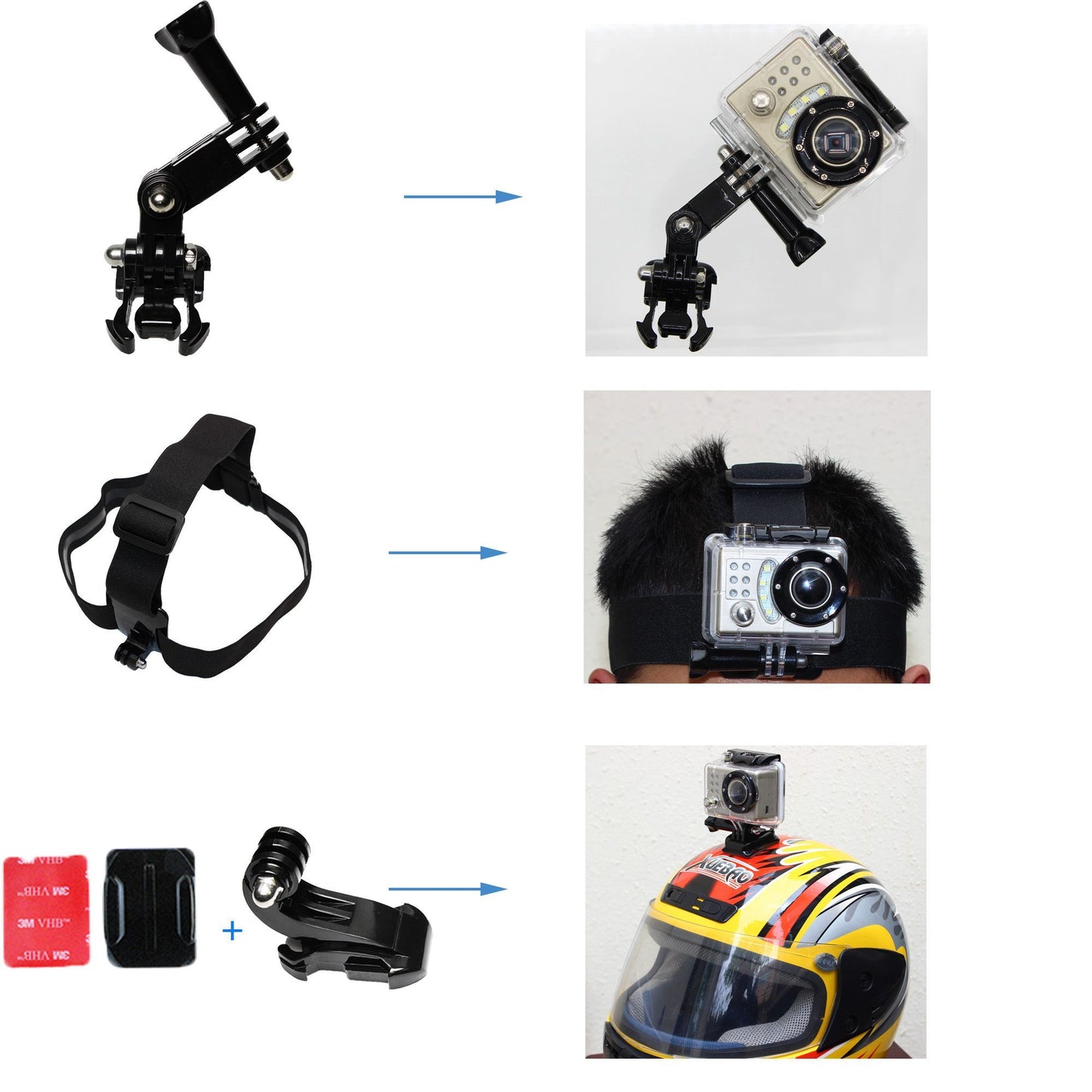 LotFancy Camera Accessories Kit Bundle Attachments for Gopro Hero 9 8 7 6 5 4 3 2 1 3+ Max , Fusion, Insta360, DJI Osmo