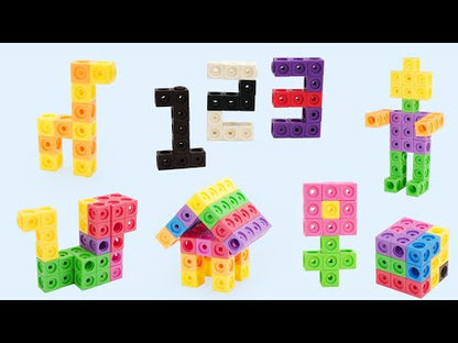 BenBen Math Cubes, 100Pcs Manipulatives Number Counting Blocks with 15 Sheets of Double-Sided Activity Cards