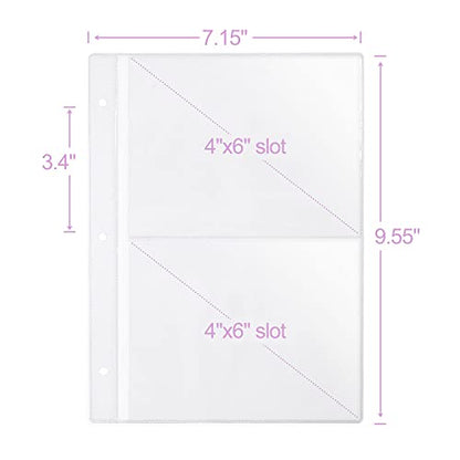 LotFancy 15 Recipe Cards Protectors and 5 Dividers, 18 Labels, Recipe Binder Refills, Durable Sheet Sleeves and Tabbed Dividers, 2 Slots per Page