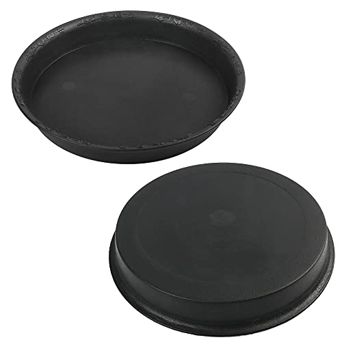 LotFancy Plant Saucer, 9 Inch of 3 Pack, Black Plastic Plant Trays, Durable Pot Saucer Drip Tray for Indoor Outdoor, Flower Drainage Pot Base