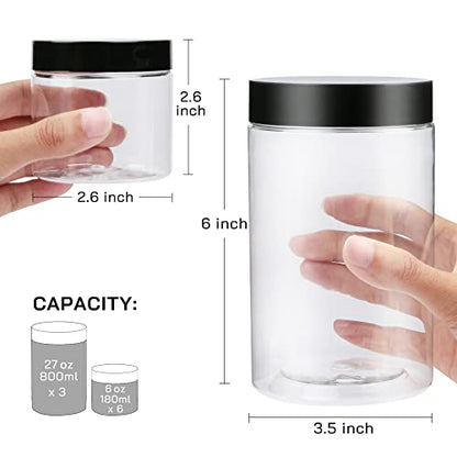 LotFancy plastic jars with lids