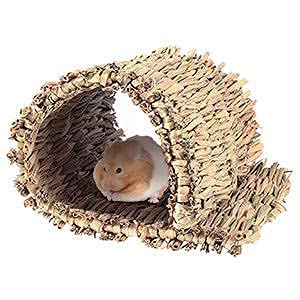 Prime Pets Grass Mat for Rabbits Bunny, 3 Pack, Woven Hay Mat for Small Animals, Natural Straw Bedding Resting Cage Mat for Guinea Pig Parrot Chinchilla Hamster Rat