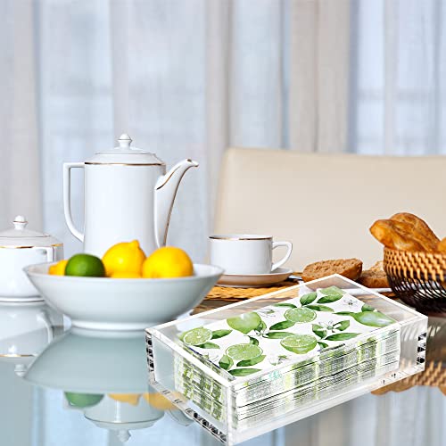 LotFancy Acrylic Guest Towel Napkin Holder, Clear Bathroom Paper Hand Towels Storage Tray for Kitchen or Dining Room