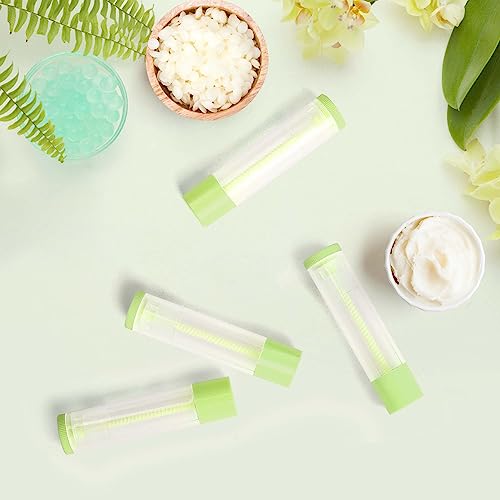 LotFancy 60 Lip Balm tubes Empty, 5.5ml (3/16 Oz) Lip Balm Container Tubes with White Caps, BPA Free & Leak Free, Refillable