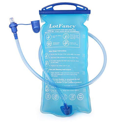 LotFancy Hydration Bladder, 2L Bladder (BPA Free) with Large Opening, Leakproof Military Water Storage Bladder Bag for Bicycling, Hiking, Camping, Running, No Plastic Taste