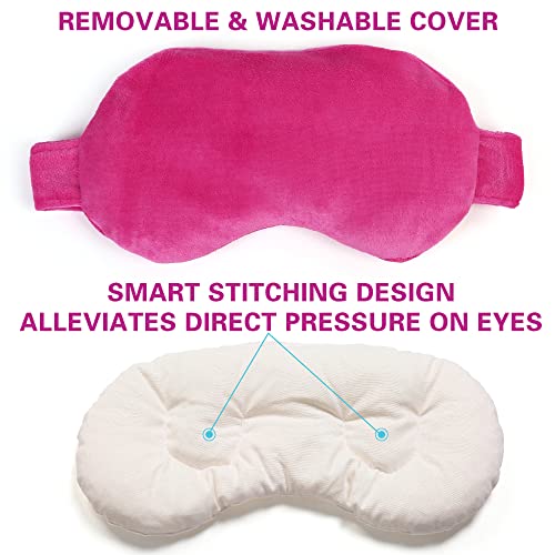 MEDLOT Eye Mask for Dry Eyes, Eye Compress Moist Heat Therapy, Hot Cold Pad for Styes, Puffy Eyes, Microwavable, Weighted Silicone Beads Eye Pillow with Adjustable Strap