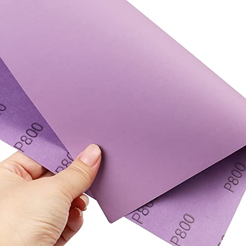 LotFancy 60 to 2000 Grit Sandpaper Assortment, 30PCS 9 x 11” White Fused Alumina Wet Dry Sanding Sheets, for Automotive Metal Sanding Polishing, Wood Finishing, Purple