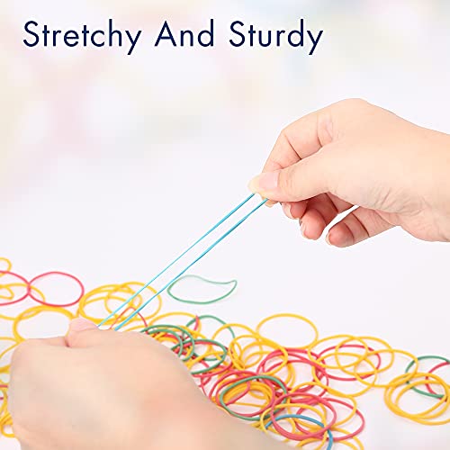 LotFancy Multicolor Rubber Bands, 600PCS 1.77” (45mm) Elastic Durable Stretchy Colorful Rubber Bands for Tie Dye, Office Supplies