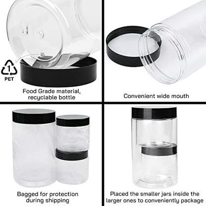 LotFancy plastic jars with lids