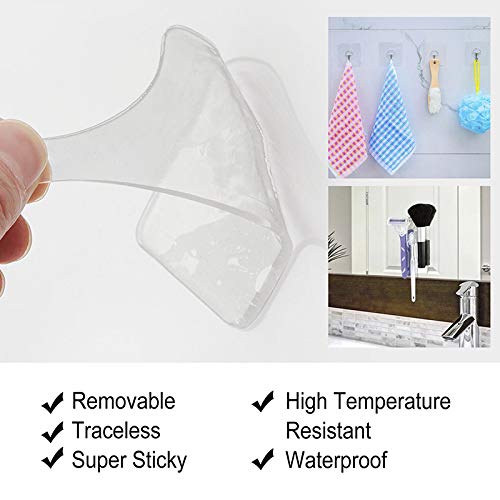 Super Sticky Silicone Gel Pads, Clear Anti Slip Pads, Reusable Non Slip Mat, Removable Gripping Pad, Cell Phone Holder for Car Dashboard Office House Glass Mirrors