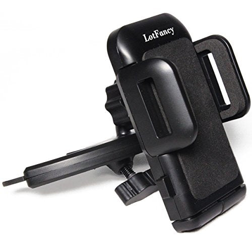LotFancy Cell Phone Holder, Mobile Phone Car Mount, Universal CD Slot Cradle for iPhone Xs Max XR X 8 7 7Plus 6 6Plus 5S 5 5C Samsung Galaxy S7 Edge 6S 5 Smartphones GPS