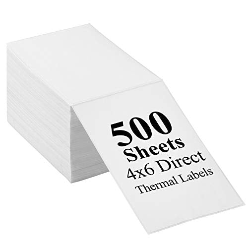 LotFancy 4" x 6" Direct Thermal Labels White Perforated Shipping Labels