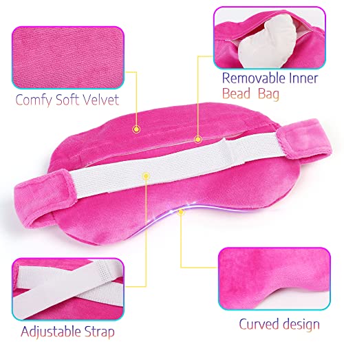 MEDLOT Eye Mask for Dry Eyes, Eye Compress Moist Heat Therapy, Hot Cold Pad for Styes, Puffy Eyes, Microwavable, Weighted Silicone Beads Eye Pillow with Adjustable Strap