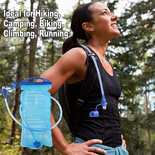 LotFancy Hydration Bladder, 2L Bladder (BPA Free) with Large Opening, Leakproof Military Water Storage Bladder Bag for Bicycling, Hiking, Camping, Running, No Plastic Taste