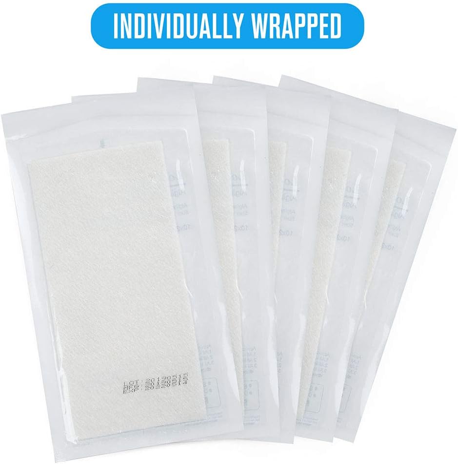 Calcium Alginate Wound Dressing Pads| 4” x 8” Patches, 5-Pack, Non-Stick Padding, Highly Absorbent & Comfortable| Flexible & Gentle on The Skin, Faster Healing