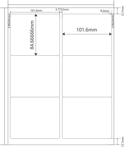 LotFancy 6-UP 75 Sheets Internet Shipping Labels 3-1/3" x 4" FBA Labels (6-UP,450 Labels)