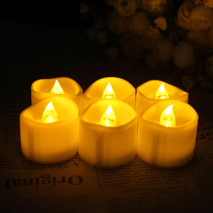 LotFancy Flameless Flickering Candles - Battery Operated Bright LED Tealight Candles Set - Electric Realistic Votive Candles, Warm White, Unscented, Pack of 12
