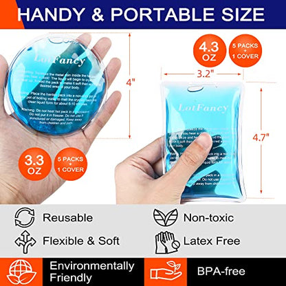 LotFancy Hand Warmer, Reusable Heat Pack, Click Activated, Instant Hot Cold Therapy Compress for Pain Relief