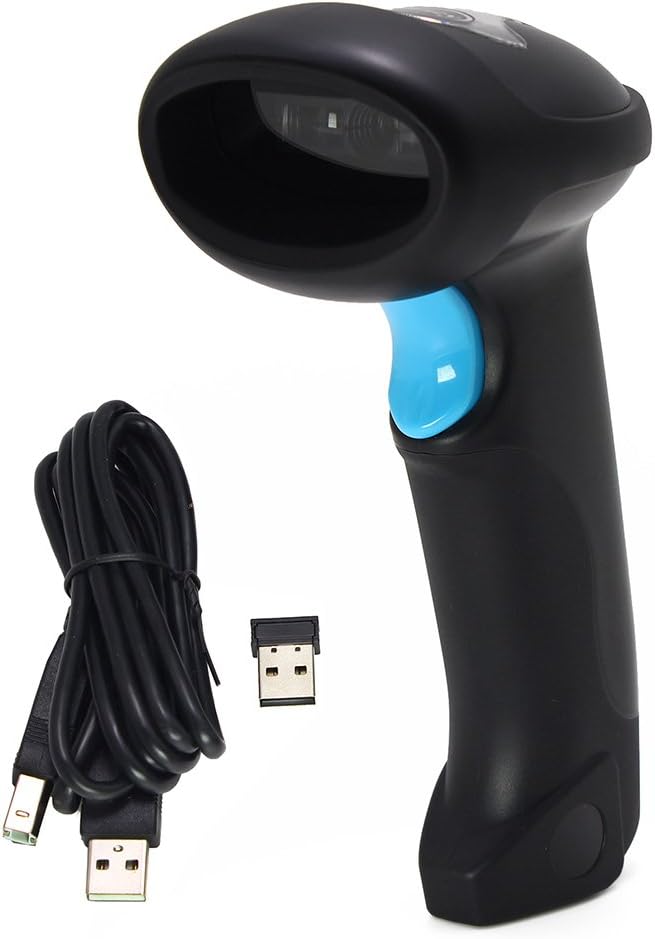 LotFancy 2.4G Wireless CCD Barcode Scanner Reader for Computer PC Mobile Phone Screen Bar Code Scan, Rechargeable & Handheld, 60-Hours Working Time, Store up to 2600 Barcodes