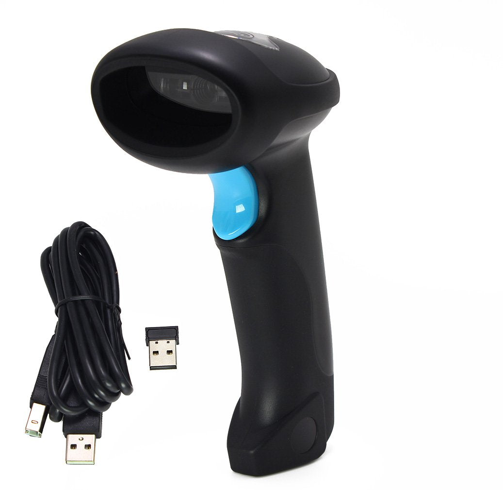 LotFancy 2.4G Wireless CCD Barcode Scanner Reader for Computer PC Mobile Phone Screen Bar Code Scan, Rechargeable & Handheld, 60-Hours Working Time, Store up to 2600 Barcodes