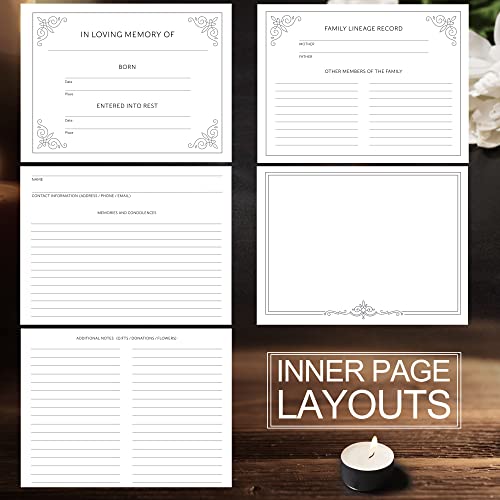 LotFancy Funeral Guest Book, in Loving Memory Memorial Service Guest Book, 130 Pages, Space for Name, Address, Memories, Hardcover, with Black Pen and Table Sign
