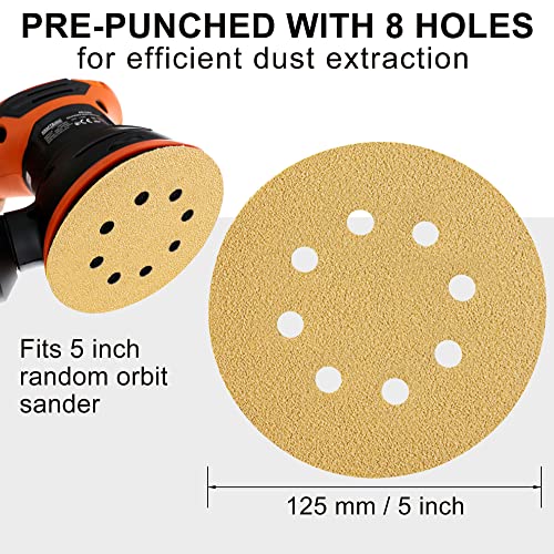 LotFancy Dustless Hook-and-Loop Sanding Disc Sander Paper