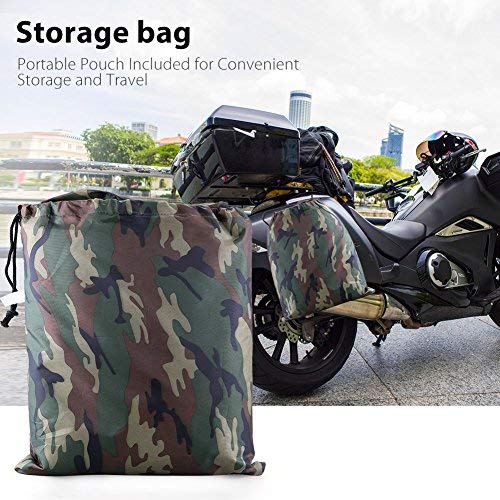 LotFancy Motorcycle Cover - All Weather Deluxe Waterproof Bike Tarp for Scooter Moped Cruiser etc.