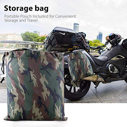 LotFancy Motorcycle Cover - All Weather Deluxe Waterproof Bike Tarp for Scooter Moped Cruiser etc.
